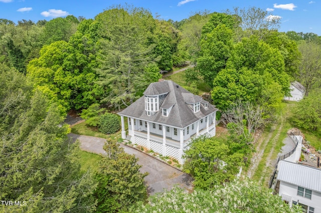 243 NW Mason Pl, Abingdon, VA 24210 - aerial view featuring a wooded view