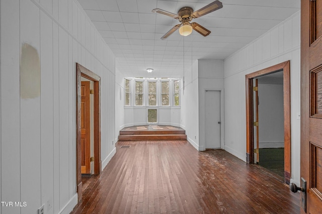 243 NW Mason Pl, Abingdon, VA 24210 - hallway with wooden walls and dark wood-style floors