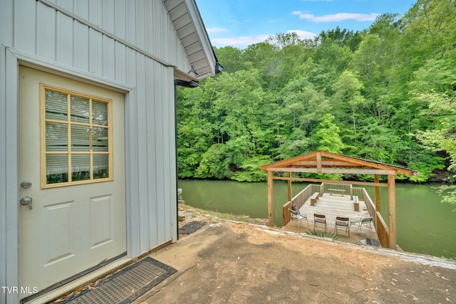 3749 Hemlock Park Cir, Kingsport, TN 37663 - exterior space featuring a gazebo, a water view, and a view of trees
