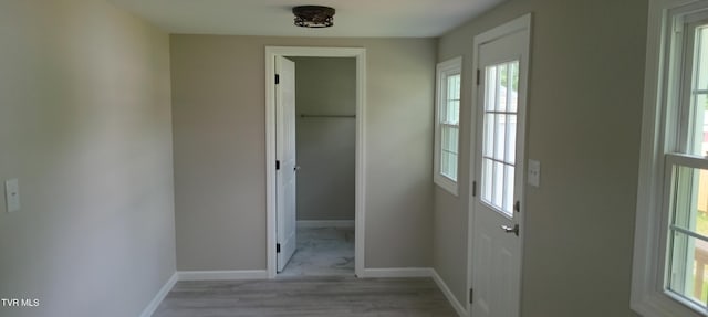 2160 Whirlwind Rd, Greeneville, TN 37743 - hallway featuring baseboards, a healthy amount of sunlight, and wood finished floors