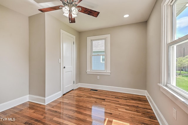 350 Texas Ave, Bristol, VA 24201 - spare room with a ceiling fan, baseboards, recessed lighting, and wood finished floors