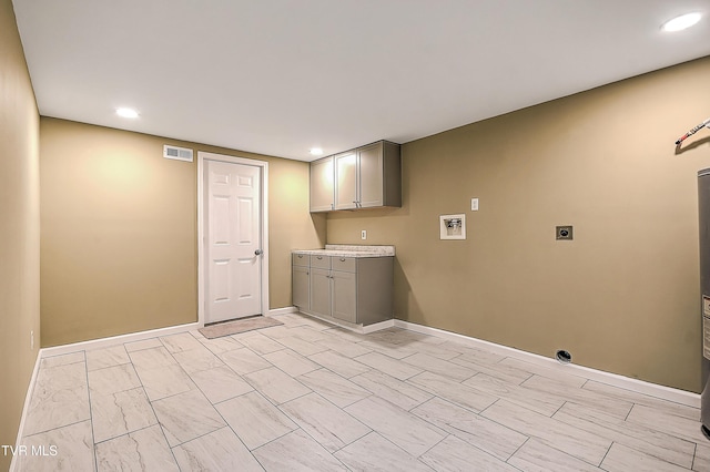 350 Texas Ave, Bristol, VA 24201 - laundry room featuring visible vents, baseboards, recessed lighting, electric dryer hookup, and washer hookup