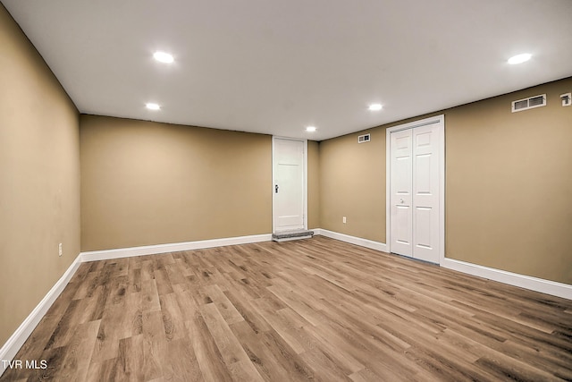 350 Texas Ave, Bristol, VA 24201 - finished below grade area with recessed lighting, wood finished floors, and visible vents