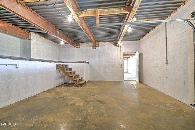 260 Dominique Ln, Greeneville, TN 37743 - below grade area featuring concrete block wall and stairway