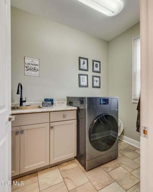 145 Grande Harbor Way, Blountville, TN 37617 - washroom featuring cabinet space, washer / dryer, and baseboards