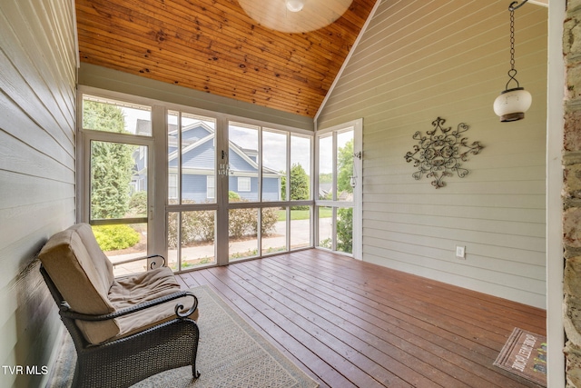 145 Grande Harbor Way, Blountville, TN 37617 - sunroom / solarium with high vaulted ceiling, wood walls, wood ceiling, and hardwood / wood-style flooring