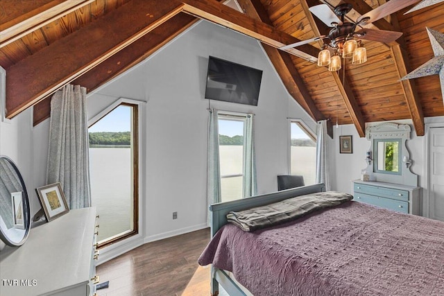 196 Furches Dr, Gray, TN 37615 - bedroom with wood ceiling, wood finished floors, multiple windows, and baseboards