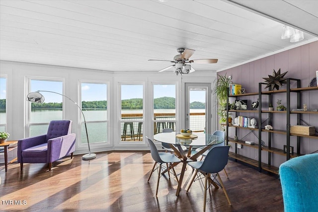 196 Furches Dr, Gray, TN 37615 - sunroom featuring plenty of natural light, wood finished floors, wood ceiling, and crown molding