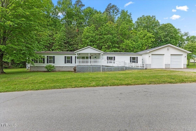 269 Rocky Branch Rd, Elizabethton, TN 37643 - manufactured / mobile home featuring a front yard and a detached garage