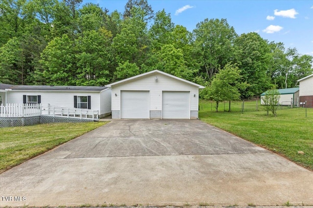 269 Rocky Branch Rd, Elizabethton, TN 37643 - view of front of home with a garage, a front lawn, an outbuilding, and a deck