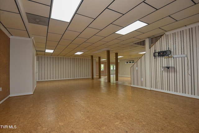 basement featuring tile patterned floors