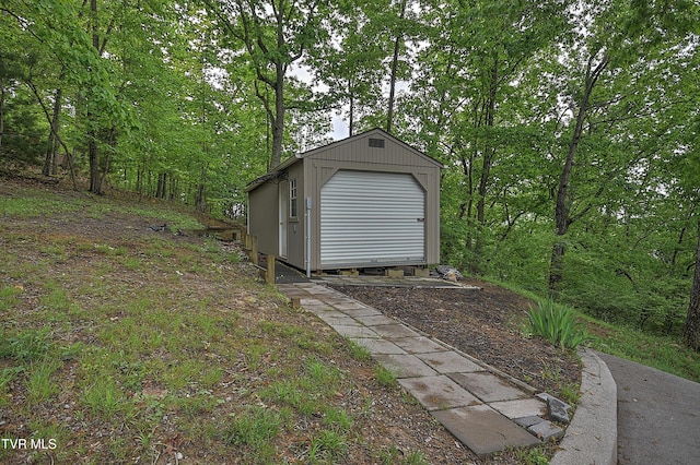 view of shed