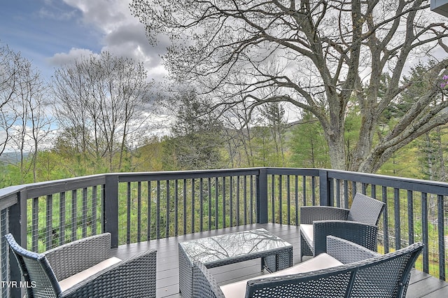 190 Roanwood Rd, Roan Mountain, TN 37687 - wooden deck featuring outdoor dining area