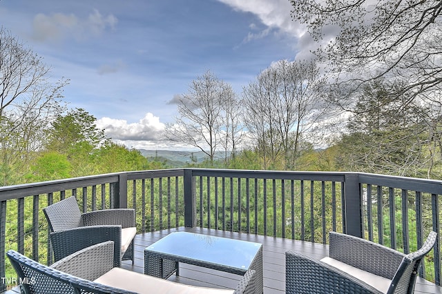 190 Roanwood Rd, Roan Mountain, TN 37687 - deck featuring outdoor lounge area