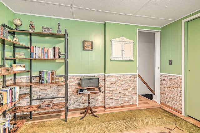 190 Roanwood Rd, Roan Mountain, TN 37687 - interior space with crown molding, a textured ceiling, and wood finished floors