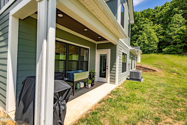 view of patio / terrace featuring central air condition unit