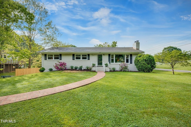 541 Vance Dr, Bristol, TN 37620 - ranch-style house featuring a chimney and brick siding