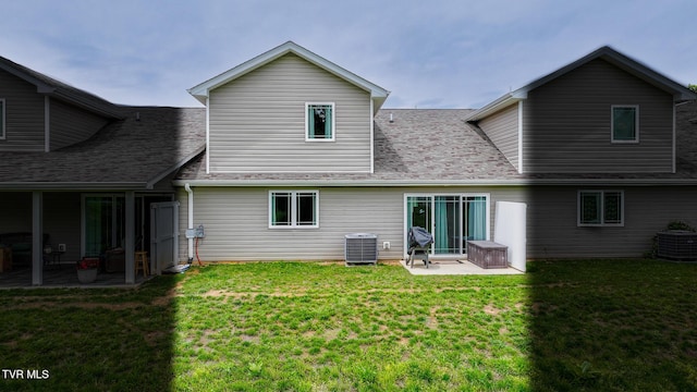 116 Weeping Willow Dr Unit 116, Abingdon, VA 24210 - back of house with a patio area, a lawn, central air condition unit, and roof with shingles