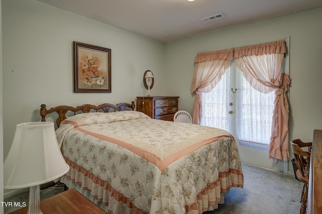 600 Valley Ave, Erwin, TN 37650 - carpeted bedroom featuring access to outside, french doors, and visible vents