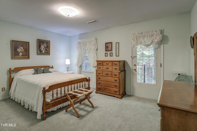 600 Valley Ave, Erwin, TN 37650 - bedroom featuring multiple windows, visible vents, and light carpet