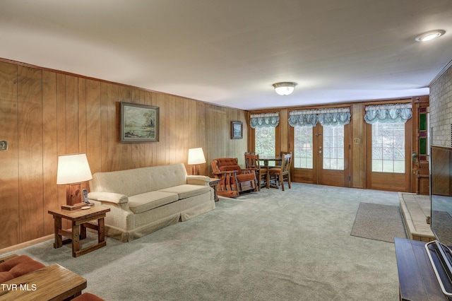 600 Valley Ave, Erwin, TN 37650 - living room with carpet flooring and wooden walls