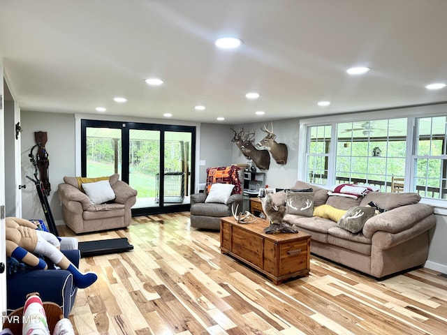 3401 Fairfax Rd, Coeburn, VA 24230 - living room featuring light wood-type flooring, recessed lighting, and plenty of natural light
