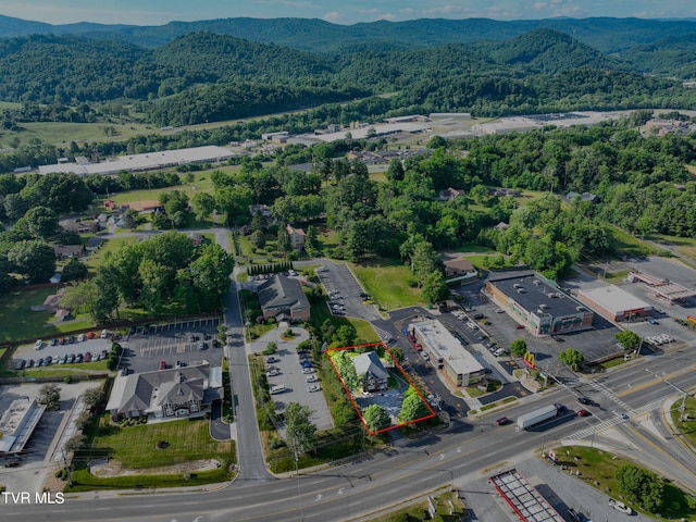 aerial view featuring a mountain view