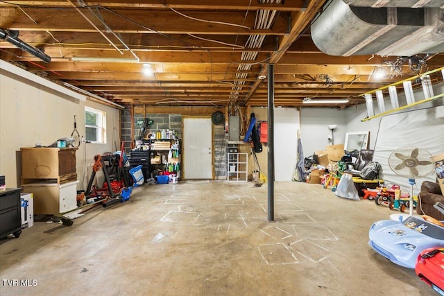 below grade area featuring electric panel