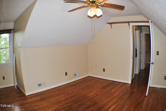 2700 Indian Ridge Rd Unit 23, Johnson City, TN 37604 - bonus room with ceiling fan, wood finished floors, baseboards, and vaulted ceiling