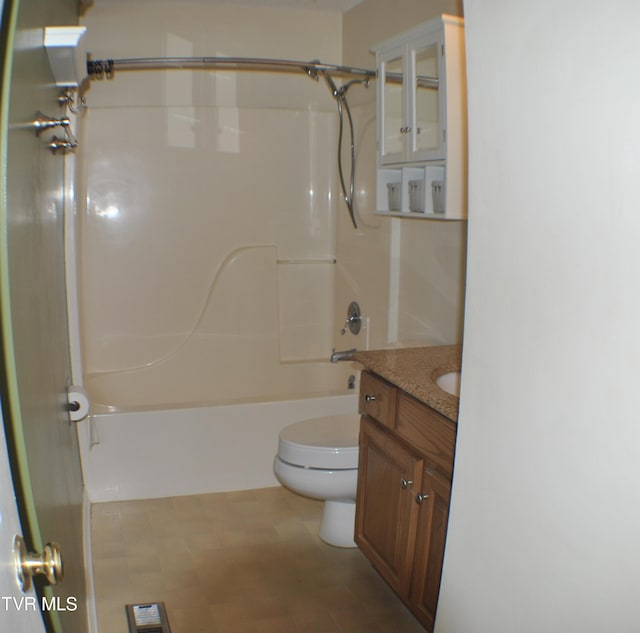 2700 Indian Ridge Rd Unit 23, Johnson City, TN 37604 - bathroom with toilet, washtub / shower combination, vanity, and tile patterned floors