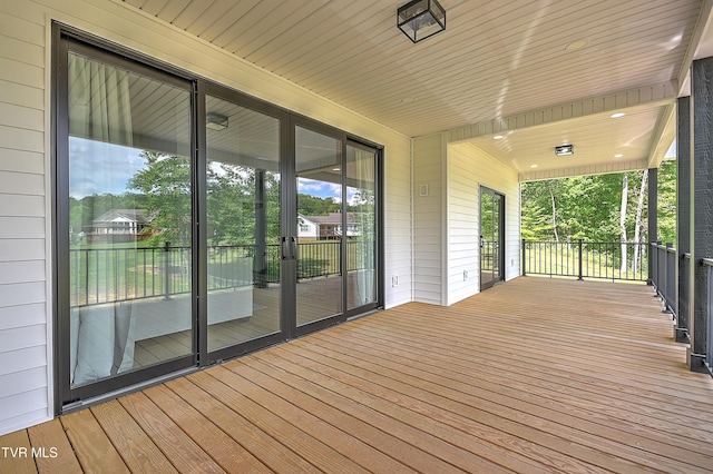 deck with covered porch