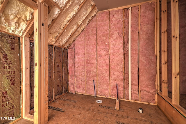 view of unfinished attic