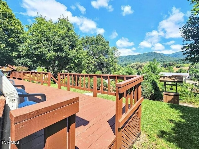 211 Arthur G Caudill Rd, West Jefferson, NC 28694 - wooden deck featuring a mountain view