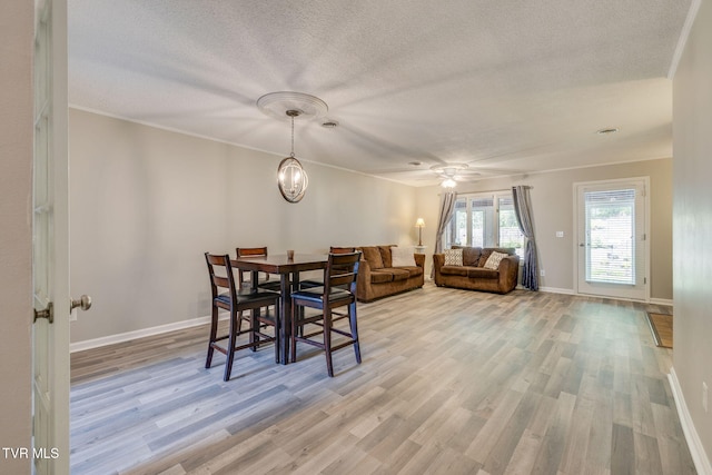 1127 Timbers E ., Unit Greeneville, TN 37745 - dining area with baseboards, light wood-type flooring, a textured ceiling, and ceiling fan