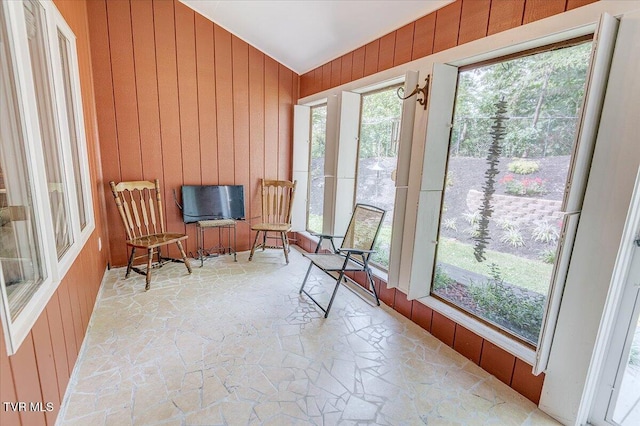 1127 Timbers E ., Unit Greeneville, TN 37745 - sunroom featuring stone flooring and wooden walls