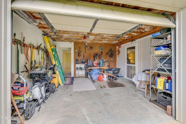 view of garage
