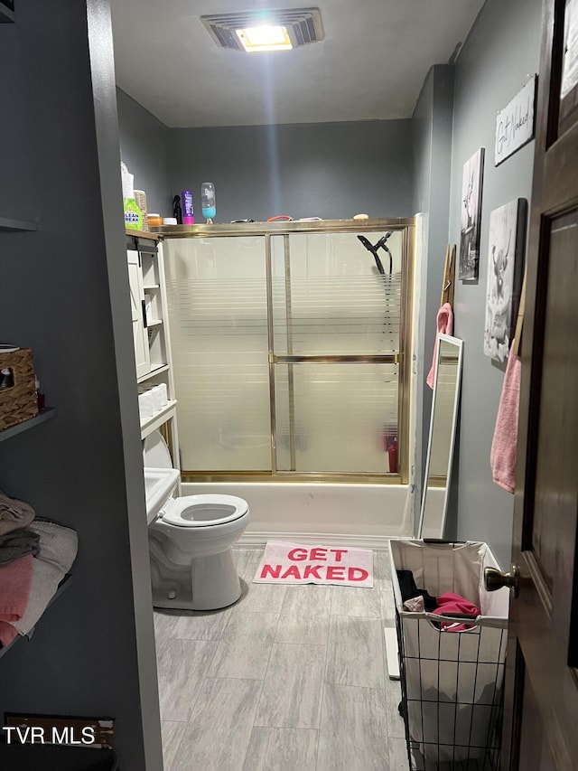 6430 Hoot Owl Hollow Rd, Norton, VA 24273 - full bath with toilet, visible vents, and enclosed tub / shower combo