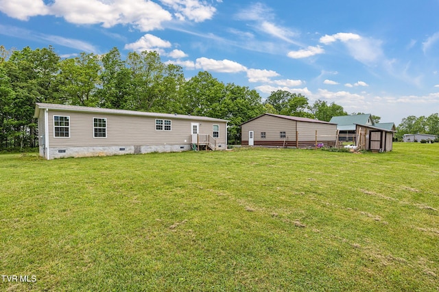100 Colyer Rd, Greeneville, TN 37743 - back of house featuring crawl space, a yard, and view of wooded area