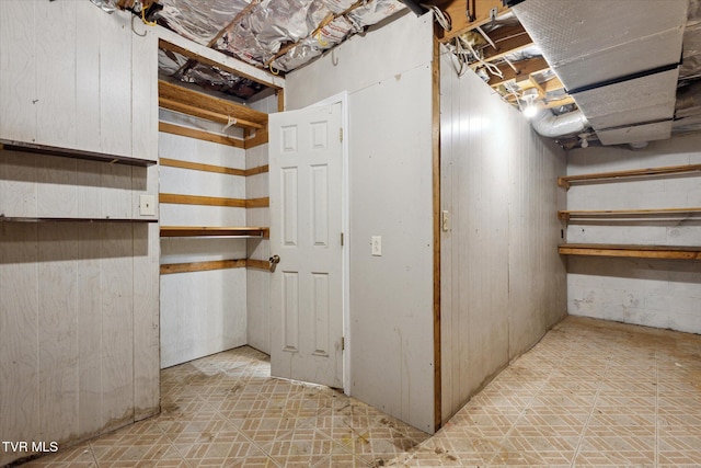 view of unfinished basement
