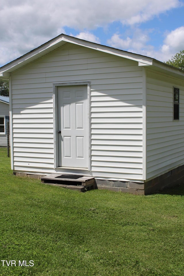 view of shed