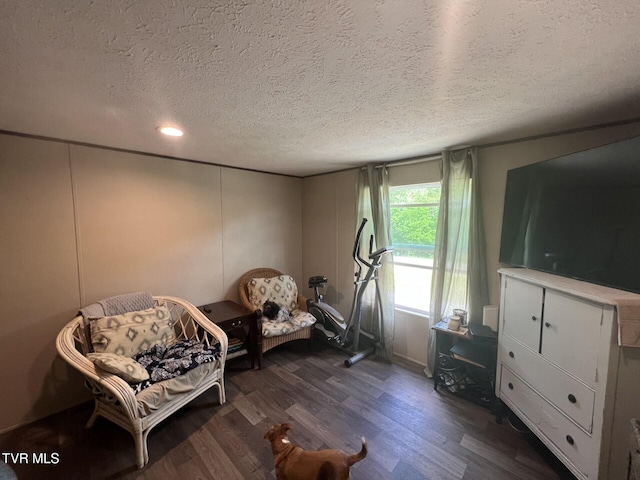 28529 US Highway 23, Big Stone Gap, VA 24219 - living area featuring dark wood-style flooring, a textured ceiling, and recessed lighting
