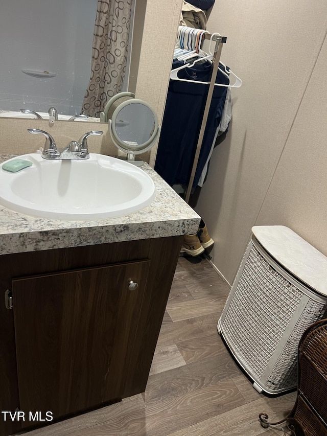 28529 US Highway 23, Big Stone Gap, VA 24219 - bathroom featuring wood finished floors, vanity, and a spacious closet