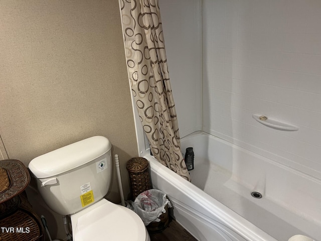 28529 US Highway 23, Big Stone Gap, VA 24219 - bathroom featuring shower / tub combo with curtain and toilet