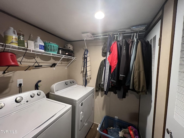 28529 US Highway 23, Big Stone Gap, VA 24219 - clothes washing area featuring washer and clothes dryer, laundry area, and a heating unit