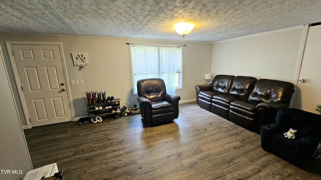 824 W Buckner Ave, Big Stone Gap, VA 24219 - living area with a textured ceiling, ornamental molding, and wood finished floors