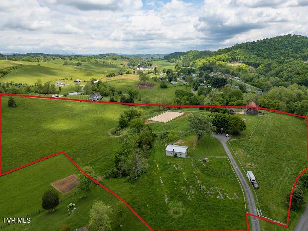 26354 Pewter Ln, Abingdon, VA 24211 - overview of rural landscape with property parcel outlined