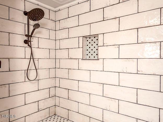 26354 Pewter Ln, Abingdon, VA 24211 - full bathroom featuring a tile shower and crown molding