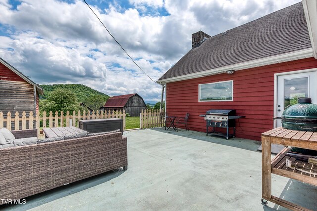 26354 Pewter Ln, Abingdon, VA 24211 - view of patio / terrace with a grill and an outbuilding