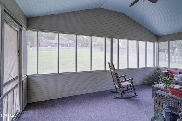 719 W Valley Dr, Kingsport, TN 37664 - sunroom / solarium featuring lofted ceiling, ceiling fan, and plenty of natural light