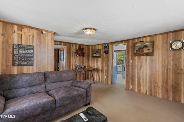 590 Kingsport Hwy, Greeneville, TN 37745 - living room with wooden walls and carpet
